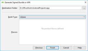 Figure 3 - Click Finish Button To Generate Files For Android App Deployment