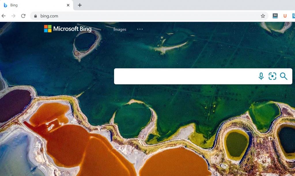 Bing homepage after Rebranding to Microsoft Bing
