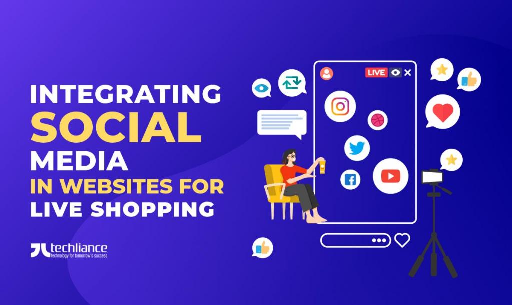 Integrating social media in websites for live shopping