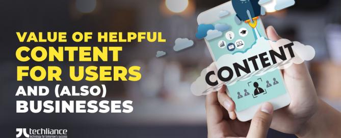 Value of helpful content for users and (also) businesses